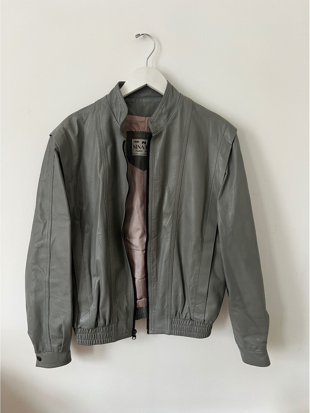 Vintage Nina Ricci Paris Mexico Calfskin Leather Jacket